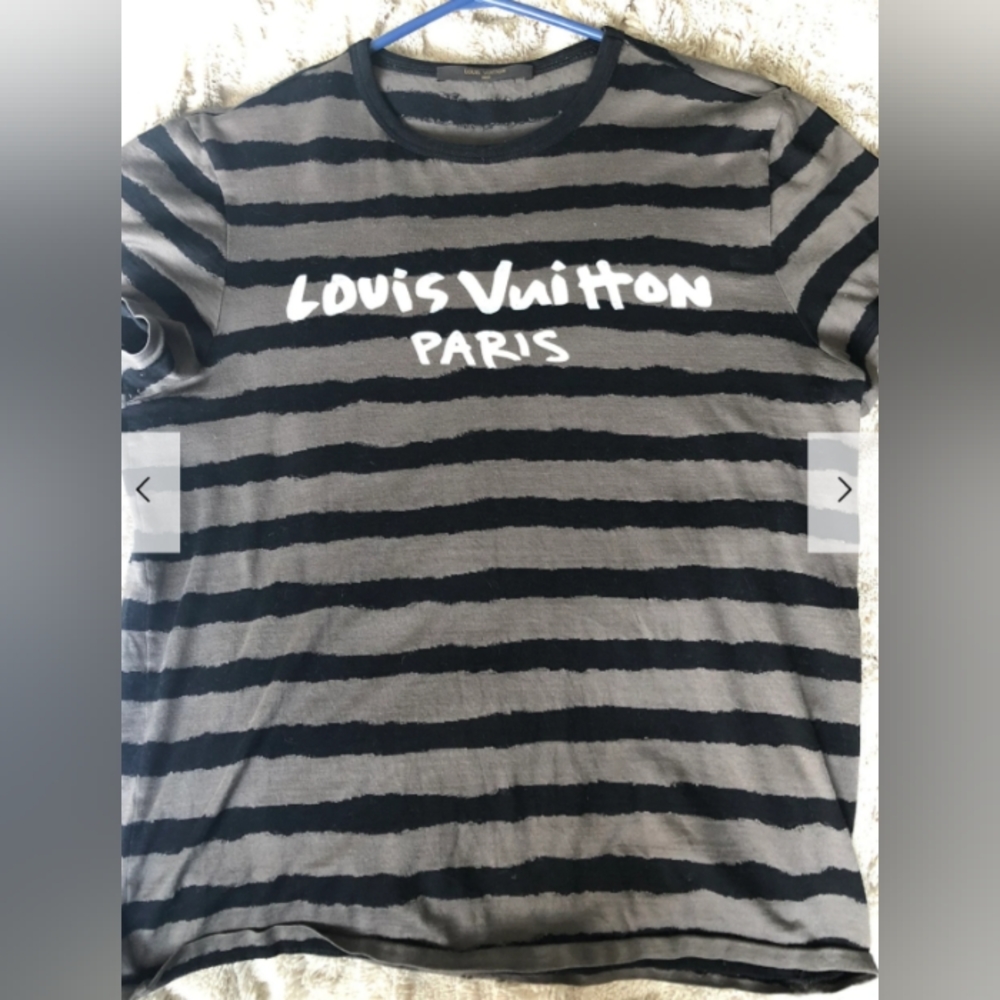 Louis Vuitton Graffiti Logo Striped Shirt